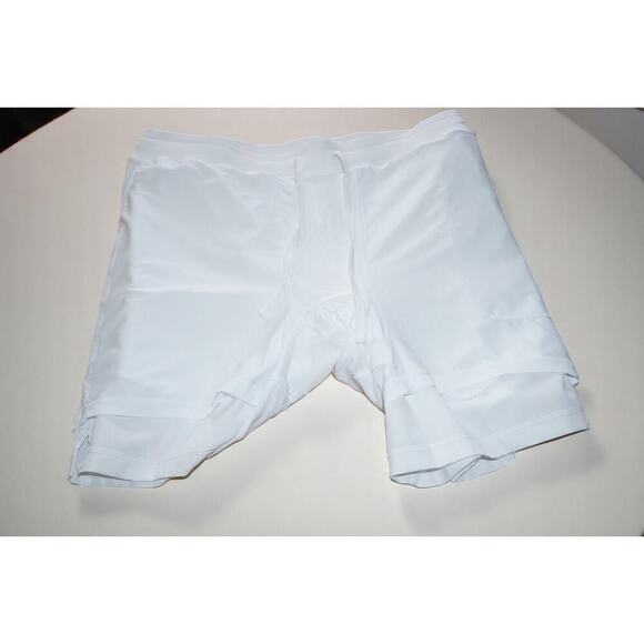 Fabletics Men’s White Lined Performance Shorts Size L – Stretch Drawstring Waist - Picture 8 of 11